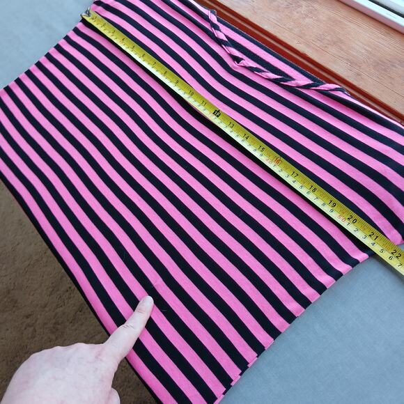 Just Love Hot Pink & Black striped T-shirt Dress 2X repaired comfy retro 90s - Picture 11 of 16